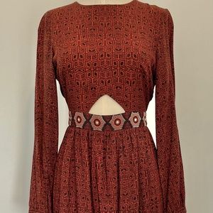 Printed cut out dress